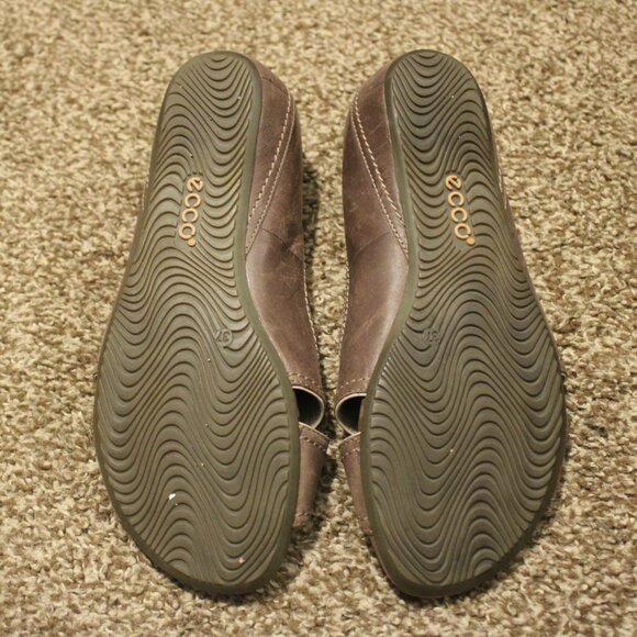 ECCO Sevilla Open Toe Flats Powder Brown Leather Size 37 - Picture 4 of 7